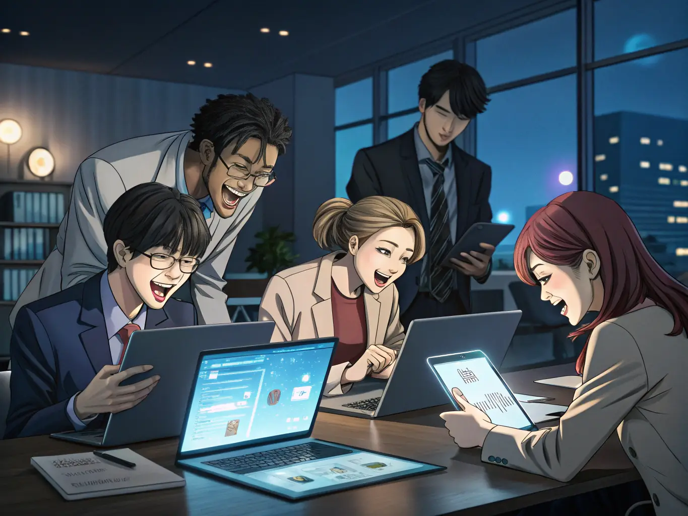 A dynamic image showing a diverse team of young professionals brainstorming financial strategies in a modern, collaborative workspace, reflecting the innovative and forward-thinking approach of captionhub.